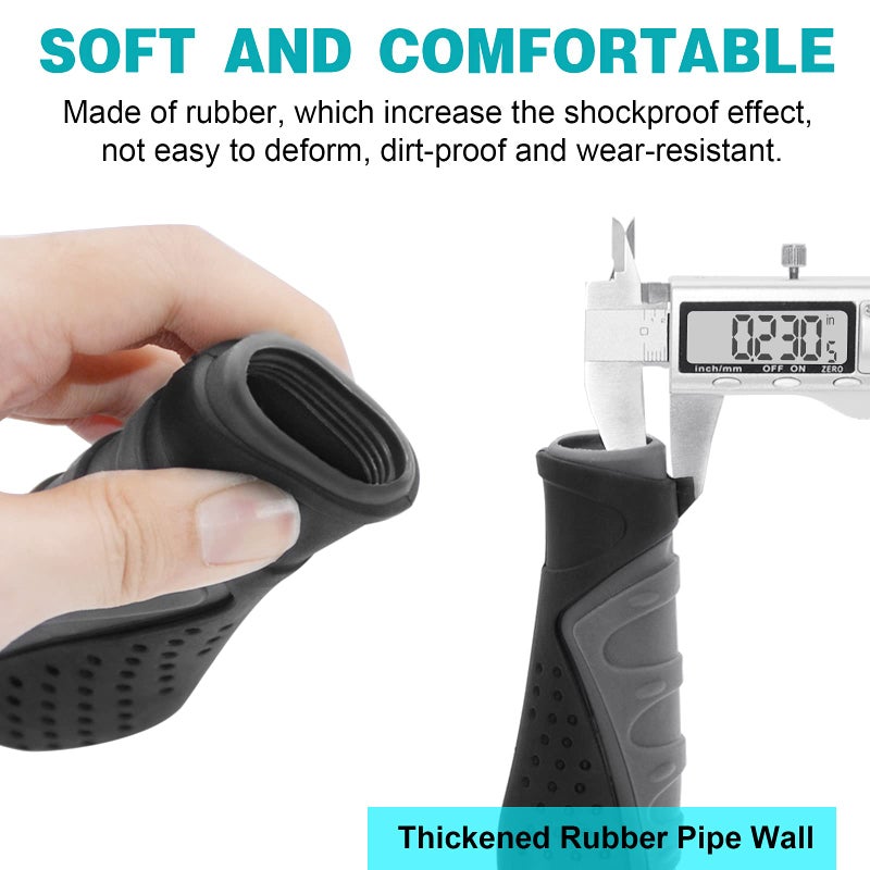 TRELC Antislip Bicycle Handlebars Grips Protector for Bicycle/Mountain Bike/Road Bike/Folding Bike (Black+Grey) - Image 2